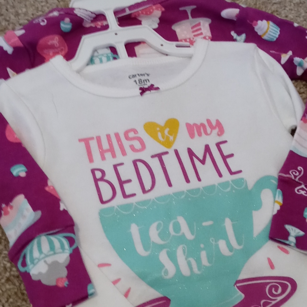 NWT toddler girl's 4pc tea time pj set, 18 mos